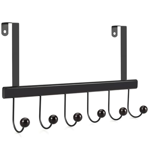 TOPIA HANGER Porte Manteau pour Porte, Patere Porte avec 6 Crochets,Crochet de Porte Placard à Suspendre,Patère de Porte pour Sacs à...