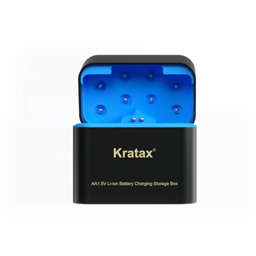 Piles toujours prêtes avec le chargeur de batterie Kratax 3 en 1 à boîte de rangement intégrée