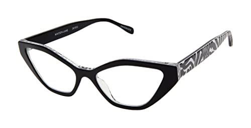Scojo New York Maiden Lane Blue Light Reading Glasses, Handmade Scratch Resistant Readers for Women and Men, Black/Zebra - 1.75x