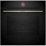 Bosch Backofen, Serie 8, 60 cm Breite, Tellerfunktion, AirFry, Reinigungsassistent mit Wasser, schwarz, HBG724AB1