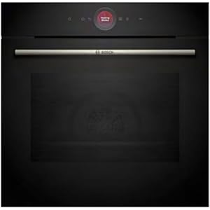 Bosch Backofen, Serie 8, 60 cm Breite, Tellerfunktion, AirFry, Reinigungsassistent mit Wasser, schwarz, HBG724AB1