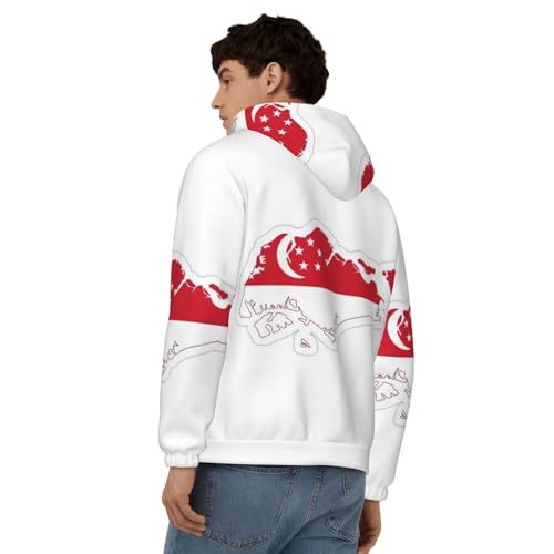 Sweat à capuche chaud Singapour imprimé graphique et cordon de serrage - 5