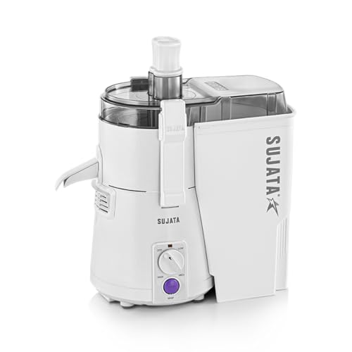 Sujata Powermatic Juicer |900 Watts Double Ball Bearing Motor|22000 RPM|Non-Stop 90 Mins Running| Centrifugal Juicer | White view 1