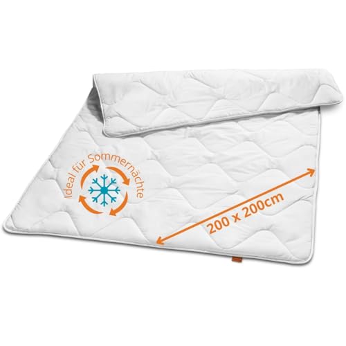 sleepling Ultra leichte Sommerdecke 200x200 cm, Sommer Bettdecke leicht, dünne Sommerbettdecke aus 100% Mikrofaser, Ökotex 100, waschbar 60 Grad