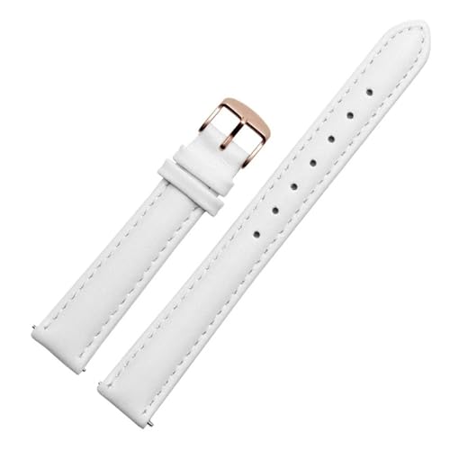 Correa de reloj para mujer de piel auténtica blanca 15mm compatible con Fossil