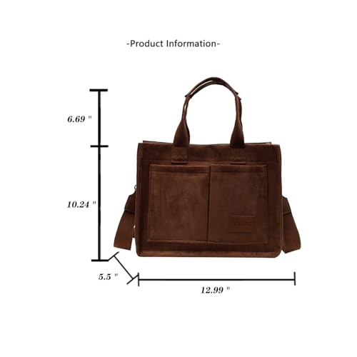 Image of Cherry Tote Bag for Women Canvas Patched Purse Cute Shoulder Bag Multi-Pocket Satchel Handbag for work travel