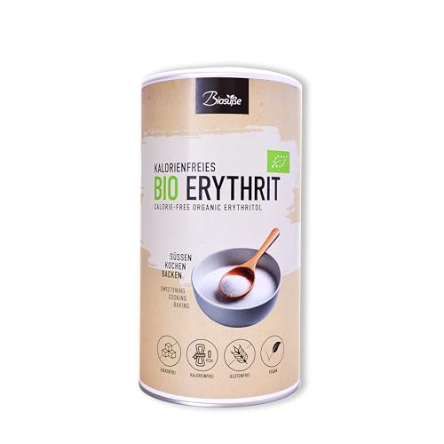 Bio Erythrit 800g kalorienfreie Biosüße - kalorienfreier Kristallzuckerersatz, Vegane & zahnfreundliche Zucker Alternative - zuckerfrei 0 kcal, biologisch, glutenfrei