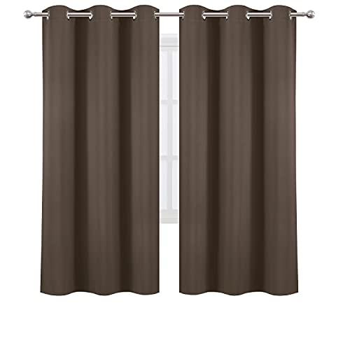 Image of LEMOMO Chocolate Brown Thermal Blackout Curtains /42 x 72 Inch /Set of 2 Panels Room Darkening Curtains for Bedroom