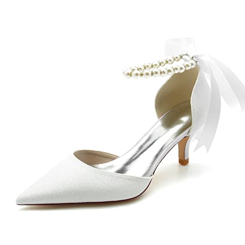 Chaussures de mariée de prestige à talons hauts et bout fermé blanc taille 38 EU