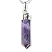 Charged Himalayan Amethyst Crystal Perfect Pendant + 20" Silver Chain Healing Energy by ZENERGY GEMS