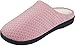 Womens Mens Slip on Fuzzy House Slippers Indoor Warm Faux Fur Lining Bedroom Shoes Slip Resistant Cozy Home Slippers Pink Women Size 9-10 Men Size 7-8