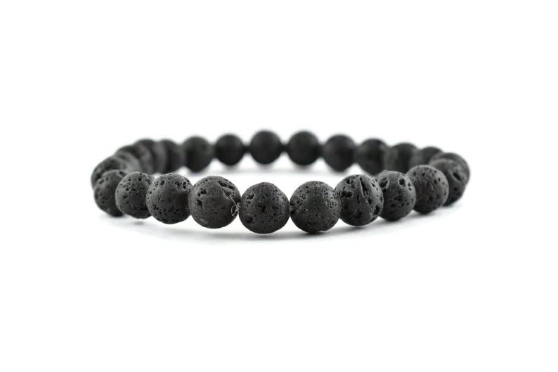 Bracelet de lave noire résistant qui s'adapte à tous les poignets