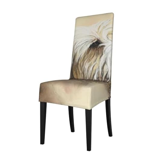 Cozimangoe Dining Chair Covers, High Stretch Removable Seat Covers, Stain Resistant Protective Slipcovers for Dining Room Kitchen Hotel Banquet, Petite Basset Griffon Vendeen Dog Art