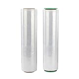 Stretch Film/Wrapping Paper Thickness, Stretch wrap with Tension Control Handle, Stretch Wrap Industrial Strength, Durable, Extra Thick, Heavy Duty Shrink Film (2 Packs)