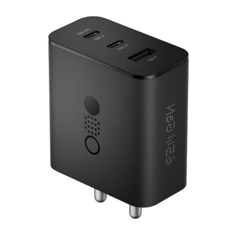 Image of BLACKSHEEP 65W Nothing Gan Trio Charger Adapter | 3 Port USB Type C to A Fast Wall Charging Adaptor Compatible with CMF Phone 1 /Nothing Phone 2a Plus / 2A / 2 / Phone 3a / 3a Pro /Buds /Ear Stick,-Black