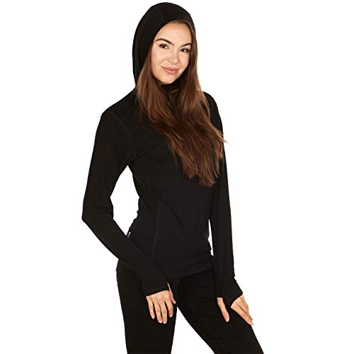 Women's Micro Weight 1/4 Zip Sun Hoodie 84% Merino Wool2