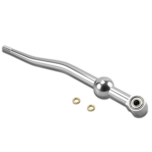 Auto Dynasty Compatible with Civic/Del Sol/CRX/Integra Double Bend Short Throw Shifter (Silver) + 5-Speed Gear Knob (Silver) - Image 3