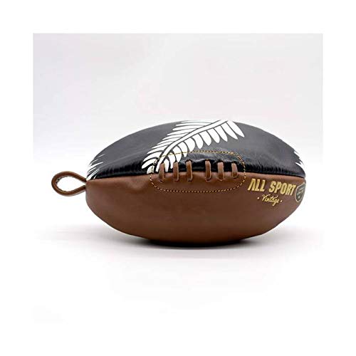 Neceser de baño con balón de Rugby – Piel de Vaca – Cosido a Mano. Marca Francesa.