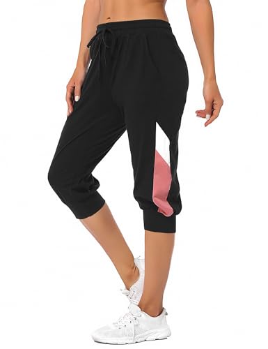 Marvmys Caprihose Damen Jogginghose 3/4 High Waist Sporthose Trainingsanzug...