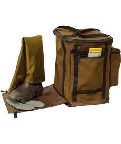 Sportsman Tall Boot Bag, Water Resistent, with extra pockets, Made in U.S.A. (Brown)