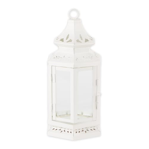 Gifts & Decor Medium Size Victorian White Candle Lantern Candleholder