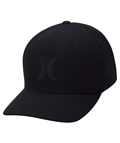 Hurley Men's Dri-Fit One & Only Flexfit Baseball Cap, Black/Black, L-XL