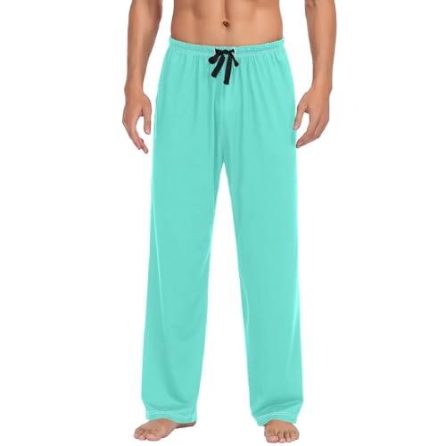 Turquiose Teal Mens Pajama Pants Men's Pajama Bottoms Soft Cotton Sleep Pjs Lounge Pants L2