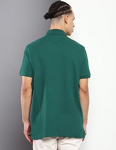 Image of Tommy Hilfiger Solid Regular fit Cotton Polo t-Shirt