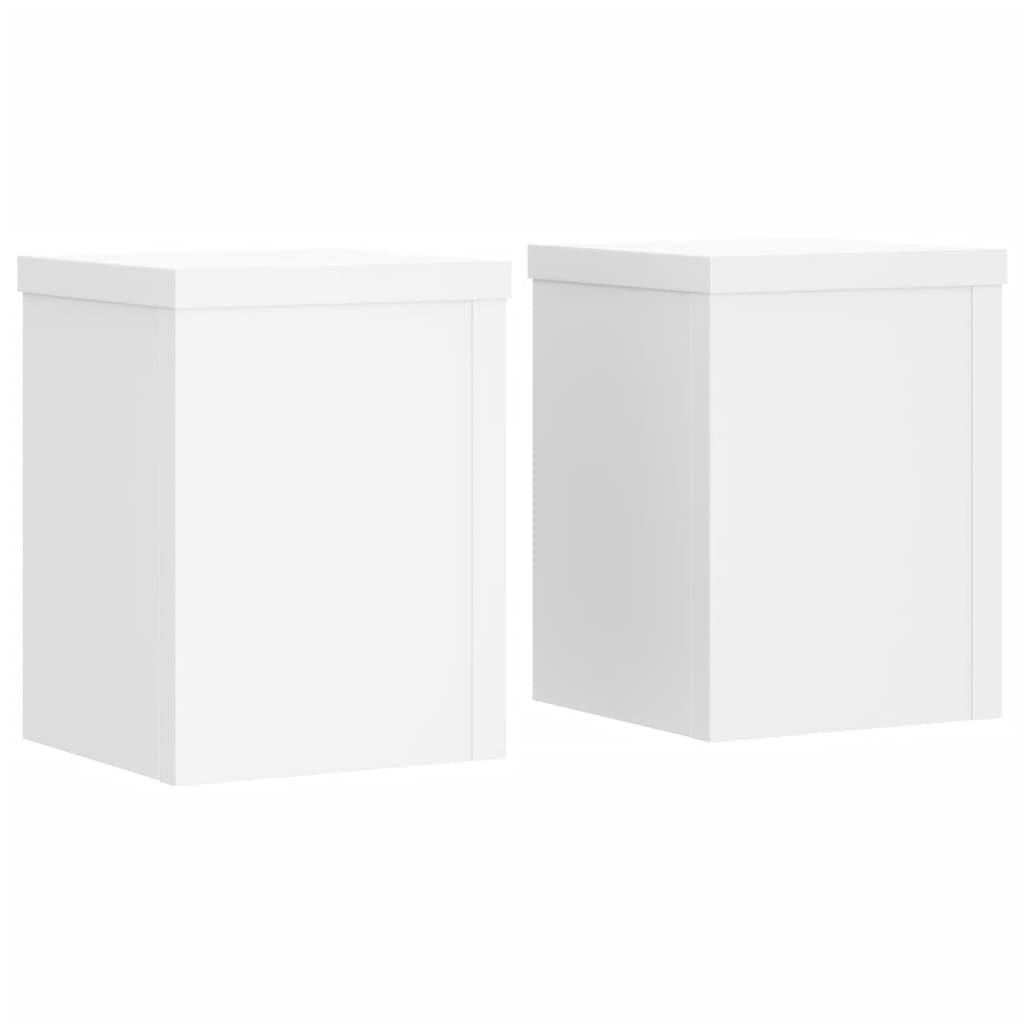 Vidaxl White Plant Stands 2 Pcs, Plant Pot Stand For Indoor Living Room, Plant Holder For Decorative, Flower Stand Flower Pot, Engineered Wood