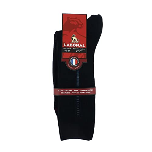 Paire De Chaussettes Sport Labonal - Fabriqué En France, 73% Coton, Mi-mollet, Couleur Verte à Rayures
