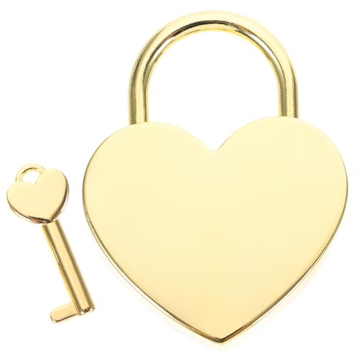 GALPADA Candado Adecuado para Proteger Objetos Importantes de Aleación de Zinc Dorado con Llave en Forma de y Uso en Equipaje o Joyeros