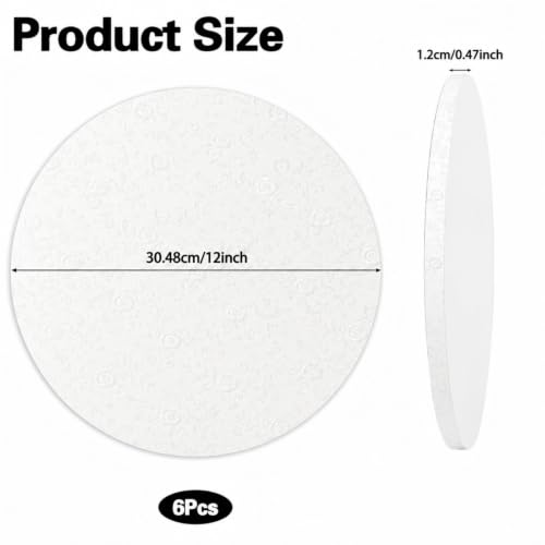 KOMABLEN 6 Stück Tortenplatte Pappe White, 12mm Cake Board, 12 Zoll Glatte Tortenboden… – Ansicht 2