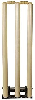 Ankaro Cricket Wooden Spring Back Stump Set, Wooden Wicket Set, Cricket Stump Set with Red Ceicket Ball