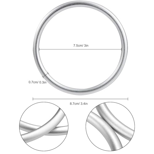 Baby Sling Ringe,2pcs Tragetücher Ringe,Tragbar Aluminiumring für Kleinkinder,Kinder Tragetuch Silber,Baumwolle Wrap Aluminium Ringe,Babytragetuch Ring Zubehör für Kleinkinder