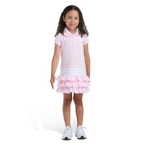 adidas, Girls, Ruffle Polo Dress (Toddler/Little Kids), Clear Pink Adi, 4 Years, Little Kid