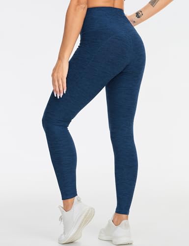 Image of THE GYM PEOPLE Thick High Waist Yoga Pants with Pockets, Tummy Control Workout Running Yoga Leggings for Women
