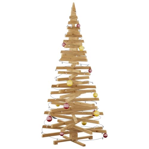 vidaXL Weihnachtsbäume mit Ständer Braun 210 cm Massivholz Kiefer