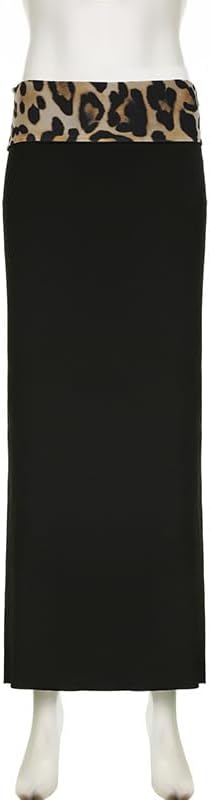 Leopard Print Skirt Cheetah Print Long Skirts for Women Trendy Y2k Summer Skirts Maxi Skirt - Image 7