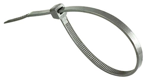 Image of GTSE 8 Inch Silver /Gray Zip Ties, 100 Pack, 50lb Strength, UV Resistant Strong Nylon Grey Cable Ties, Self-Locking 8 inch Tie Wraps