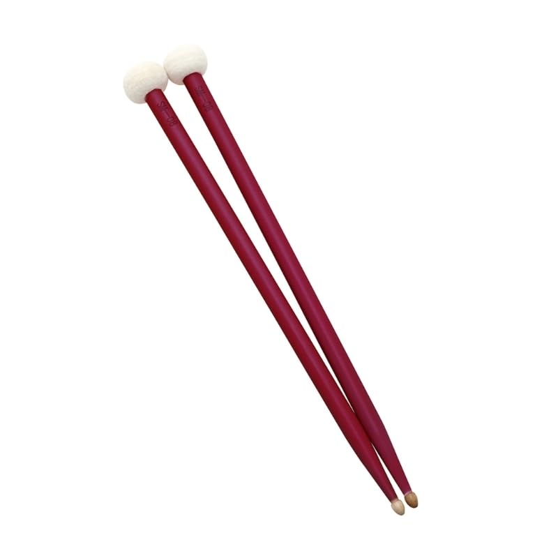 lanema 1 Pair Maple Wood Drumsticks with Soft Felt Heads Double-end Drum Sticks Multi-Percussion Stick Practical Drumstick Felt Mallet Head Drum Sticks Double Ended Drumstick