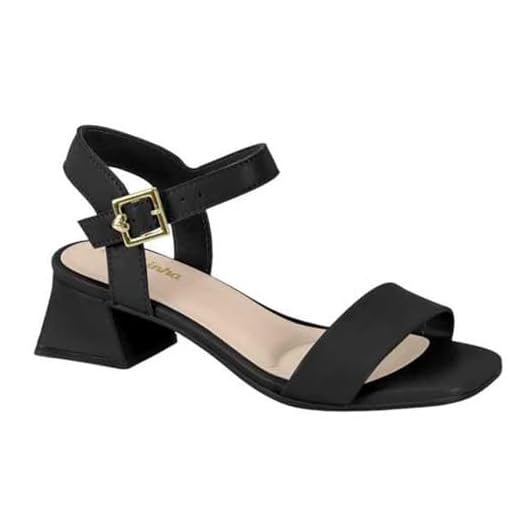 Sandália Infantil Menina Molekinha Salto Blocado Preto 33