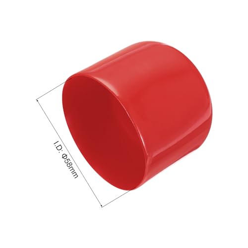 Image of uxcell 4pcs Rubber End Caps 58mm ID Vinyl Round End Cap Cover Screw Thread Protectors Red, 40mm Height