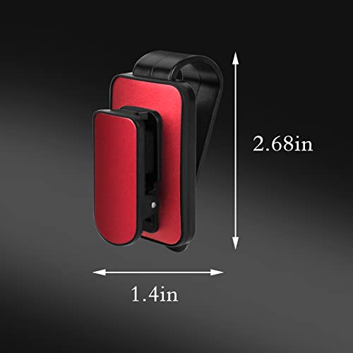 Splumzer Sunglass Holder For Car Visor, Multifunction Car Visor Organizer, Sunglasses Clip For Car Visor, Card Ticket Clip, Car Organizer Accessories (Black+Red) #TOP3