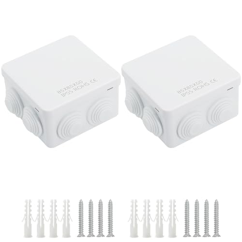 LeMotech Junction Box, ABS Plastic IP55 Water Resistant and Dustproof, Universal Electrical...