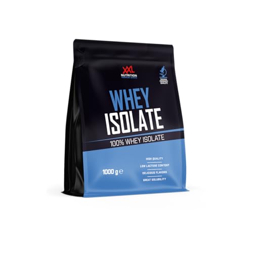 XXL Nutrition - Whey Isolate - Höchste Qualität Molkenprotein-Isolat, nur 0,8% Laktose - Eiweiss Pulver Isolat - Geschmacksneutral - 1000 Gramm