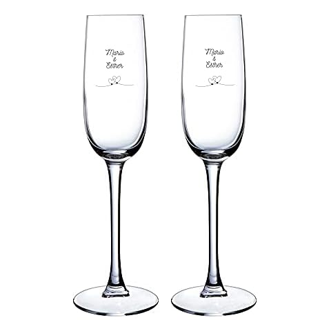 Copas de cava grabadas con nombres y cristales Swarovski Cover