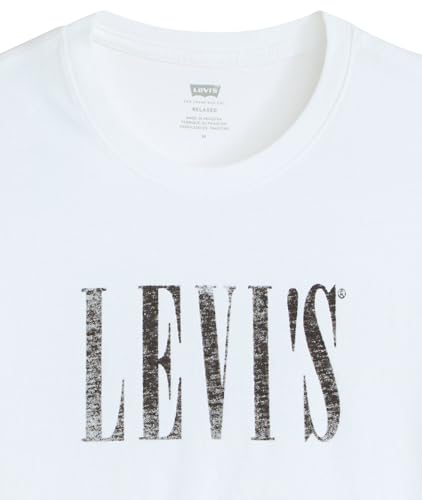 Ss Relaxed Fit Tee Distressed Serif 3 Wh – Ansicht 5