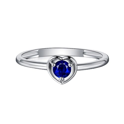 Tolldek Au750 Bague classique délicate avec rubis/saphir 0,15 carat, alliance en or véritable 18 carats, or jaune 18 carats (750), Saphir