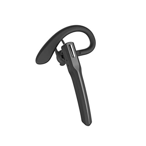 Bluetooth Headset V5.0 Wireless Earphone 16H Playtime, Single Earhook Business Headphone Earbud with Microphone Noise Cancelling Handsfree Bluetooth Earpiece with Volume Button for Cellphones(Black)