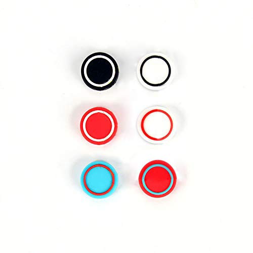 6 x Silicone Non-Slip Thumb Grips Joystick Thumbsticks Cap for Nintendo Switch Poke Ball Plus Pokeball NS Baoke Dream Elf Ball Plus Controller (1# Color)